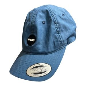 NEW PING Runner Hat Light Blue Golf Cap Moisture Wicking Baseball Hat